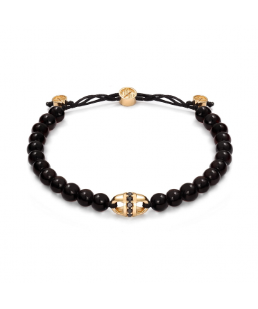 Baltique uni-link pave black amber bracelet - 1