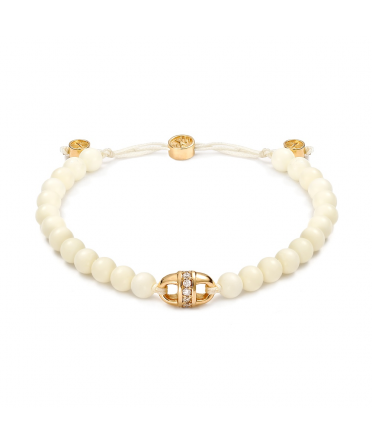 Baltique uni-link pave ivory amber bracelet - 1