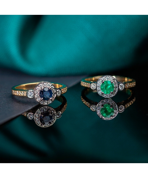 Emerald and diamond ring - 2
