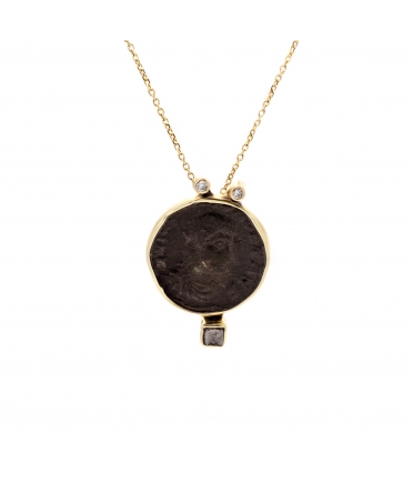 Pecunia necklace with antique coin - 1