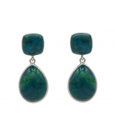 Earrings with chrysocolla - 1