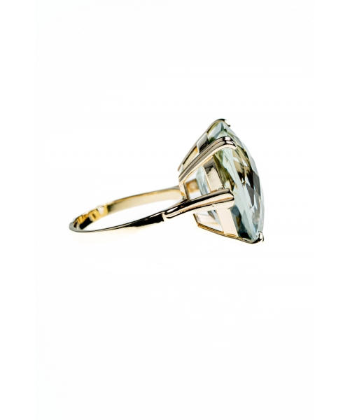 Złoty pierścionek Dolce Vita z zielonym ametystem - 2