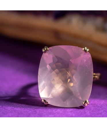 Gold Dolce Vita ring with rose quartz - 5