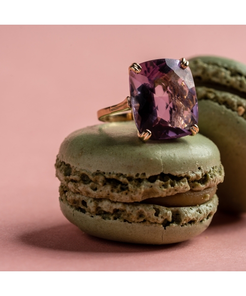 Gold Dolce Vita ring with amethyst - 10