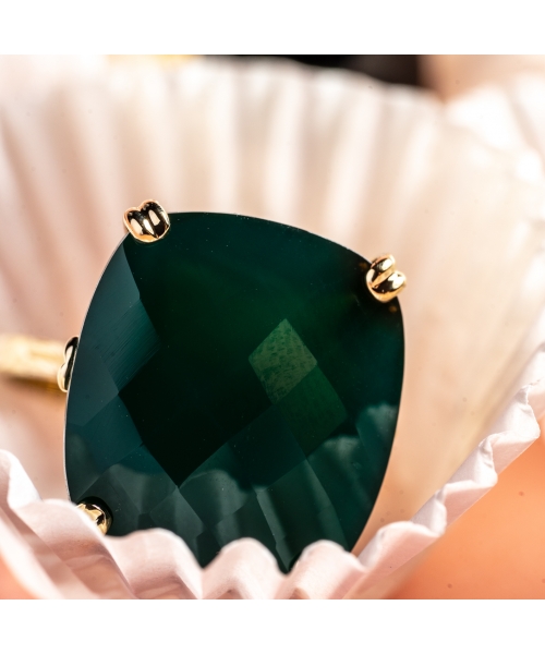 Gold Dolce Vita ring with green onyx - 5