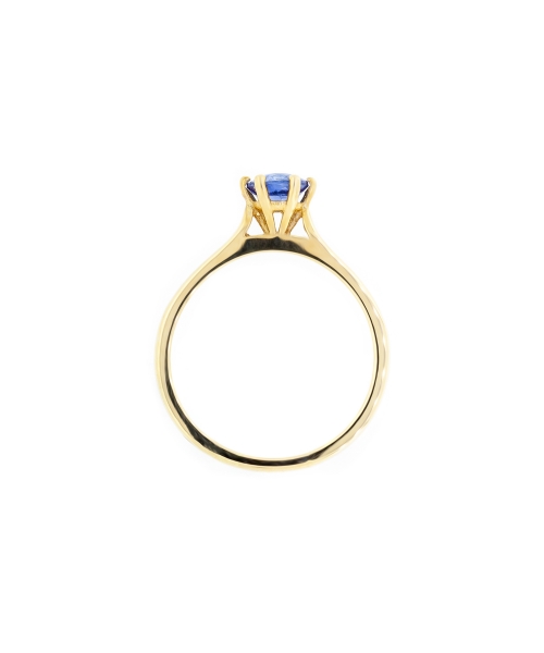 Gold engagement ring with kianite - 2