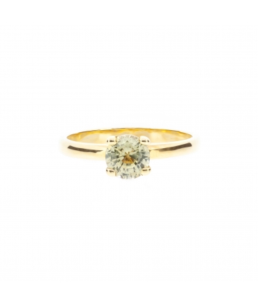 Gold engagement ring with yellow zircon - 1