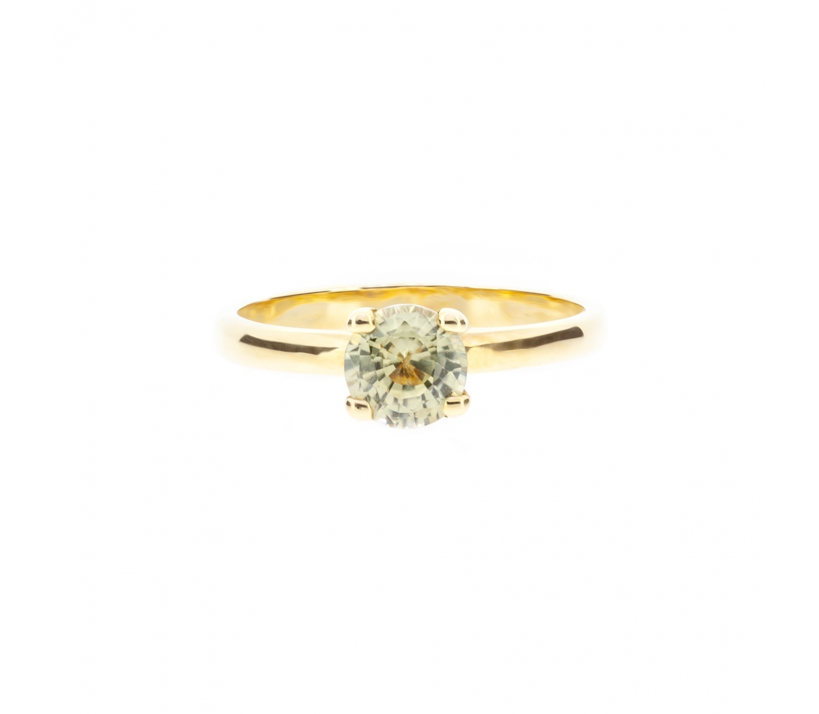 Gold engagement ring with yellow zircon - 1