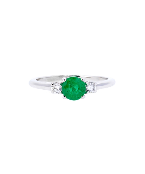 Emerald and diamond ring - 1