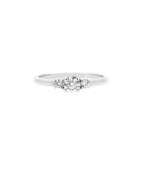 Gold engagement ring with diamonds - 1