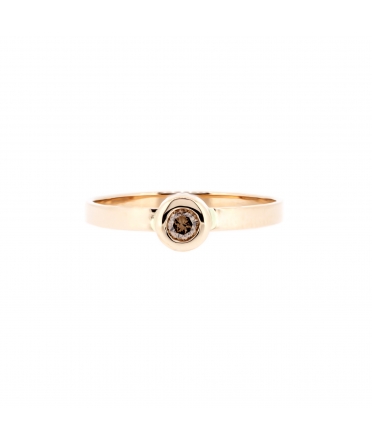 Gold ring with brown diamond - 1
