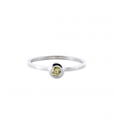 Złoty pierścionek z zielonym diamentem - 1