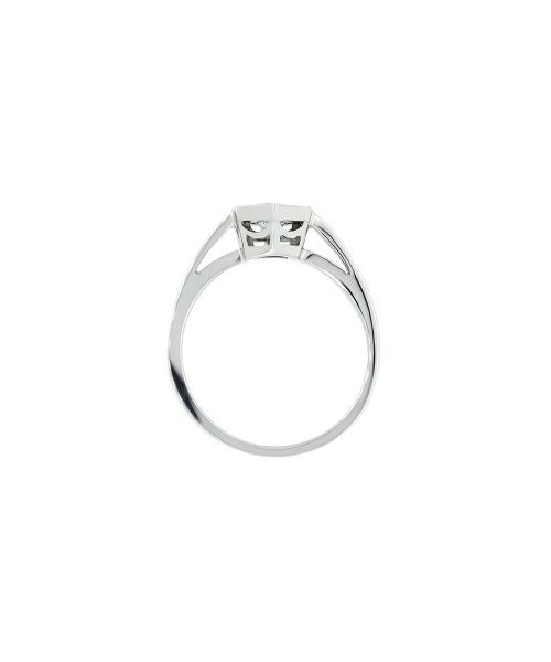 Platinum retro style 0,50 ct engagement ring - 4