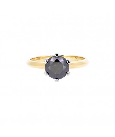 Classic black diamond engagement ring - 1