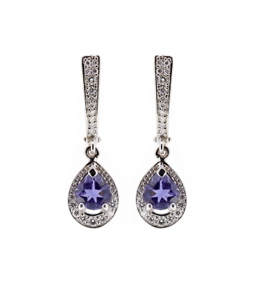 Iolite and diamond earrings - 1