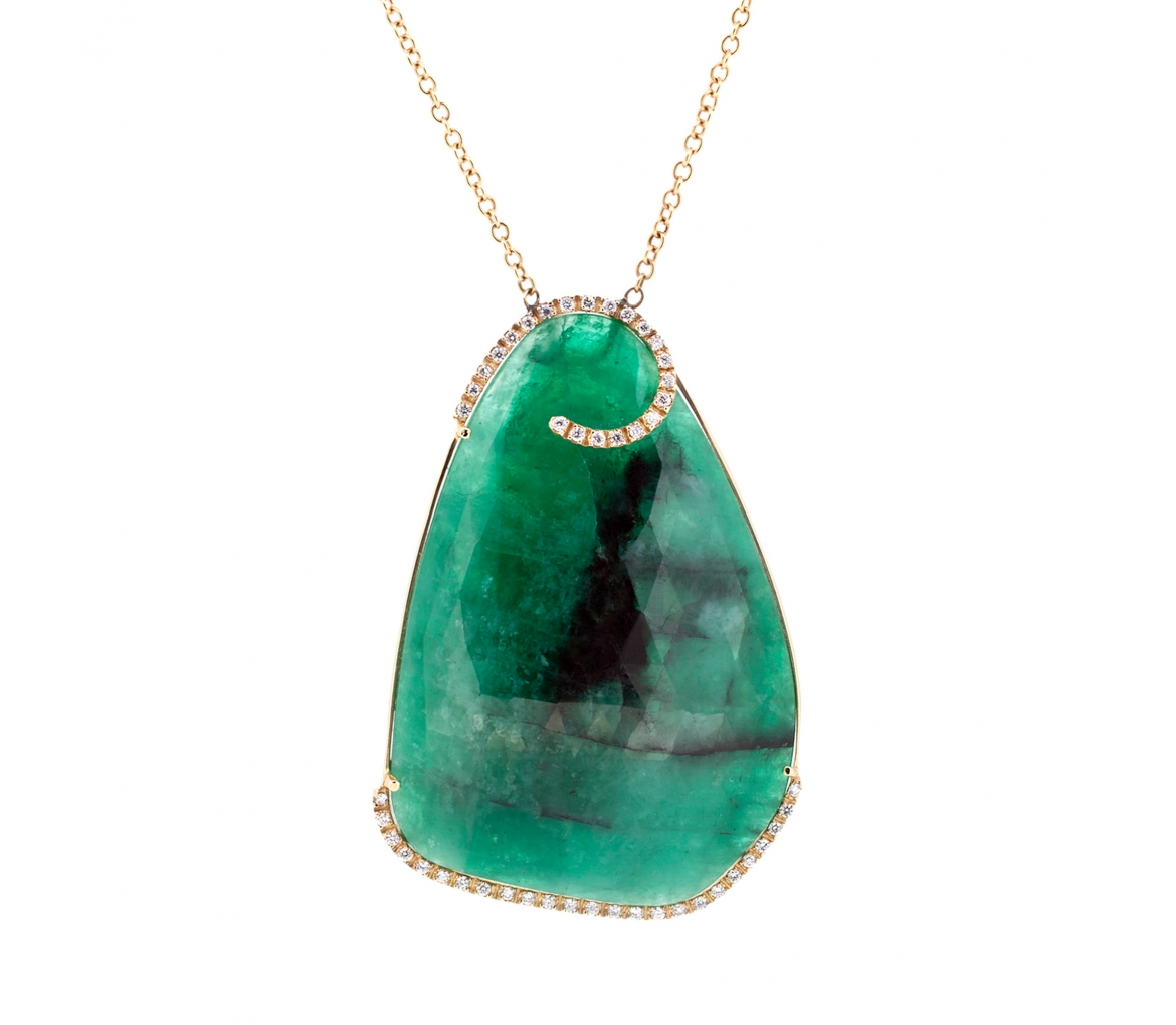 Emerald and diamond necklace - 1