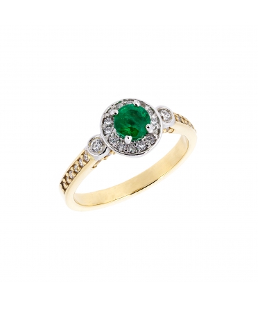 Emerald and diamond ring - 3