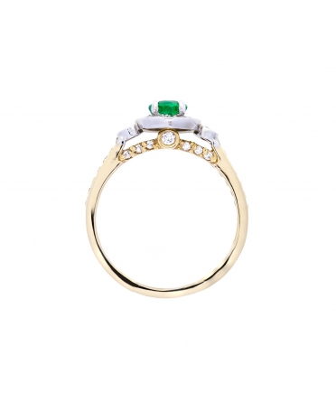 Emerald and diamond ring - 4