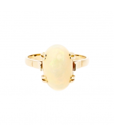 Gold Ethiopian opal ring - 1