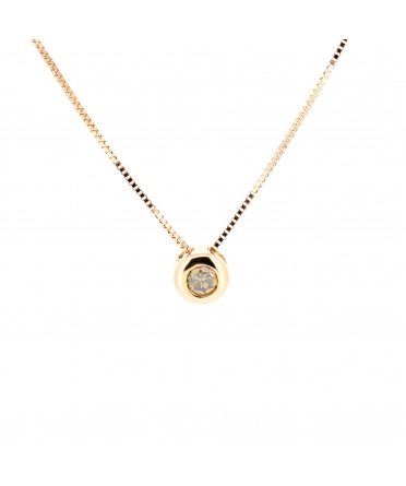 Fancy brown diamond necklace in rose gold - 1