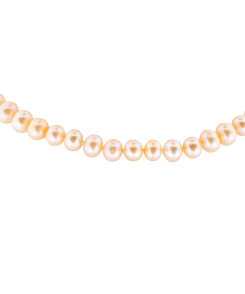 Rose pearls necklace with yellow gold clasp - 3