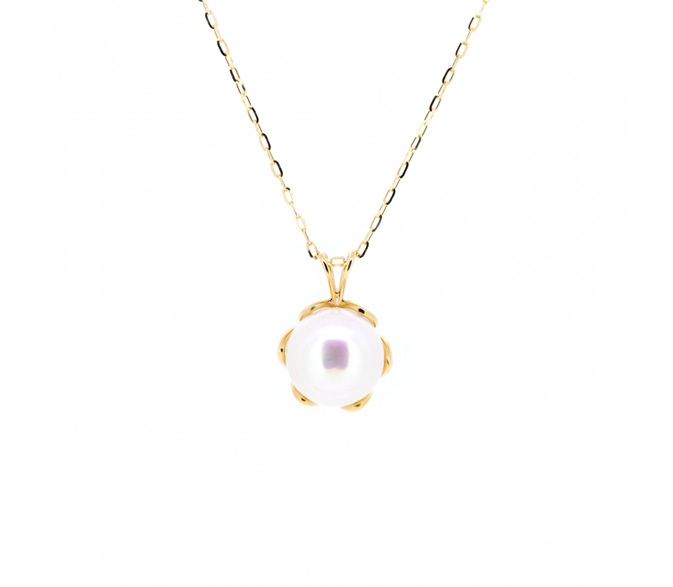 Gold necklace with big pearl - 1