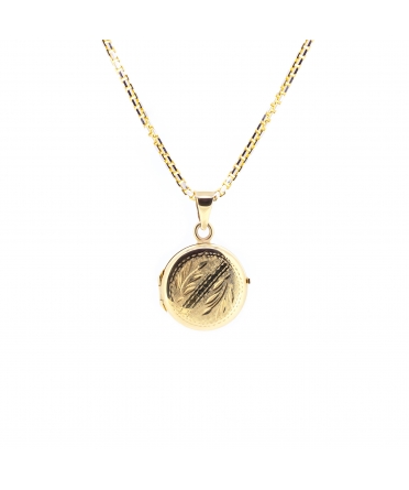 Gold round decorative locket for pictures - 1
