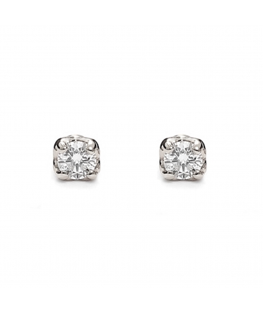 Gold heart stud earrings with diamonds - 1