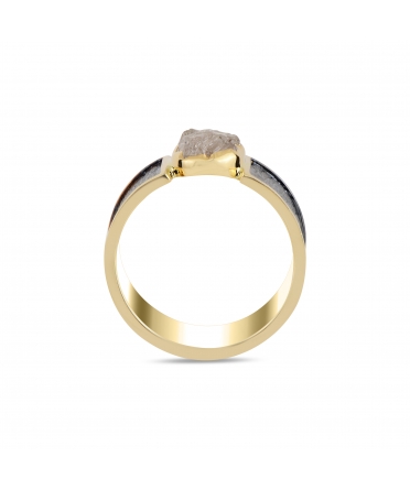 Gold ring with raw diamond - 3