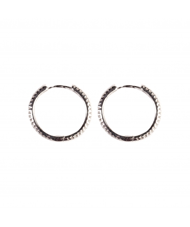 Gold hoop earrings with diamonds - 2