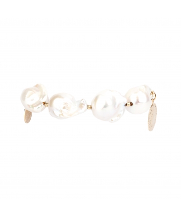 Złota bransoleta z perłami barokowymi kometowymi Seafood - 1