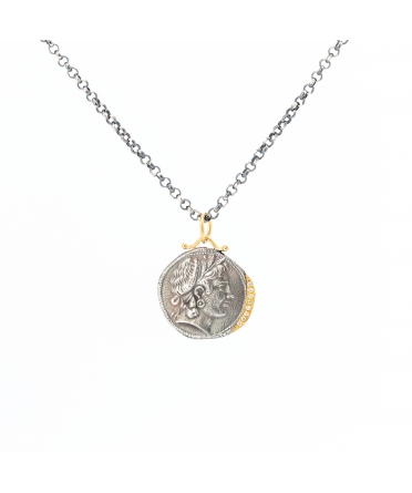 Gold and silver pendant with diamonds, Harvest Goddess - 2
