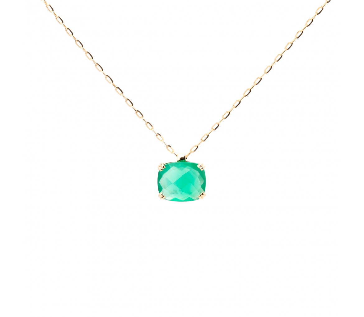 Gold Dolce Vita necklace with green onyx - 1