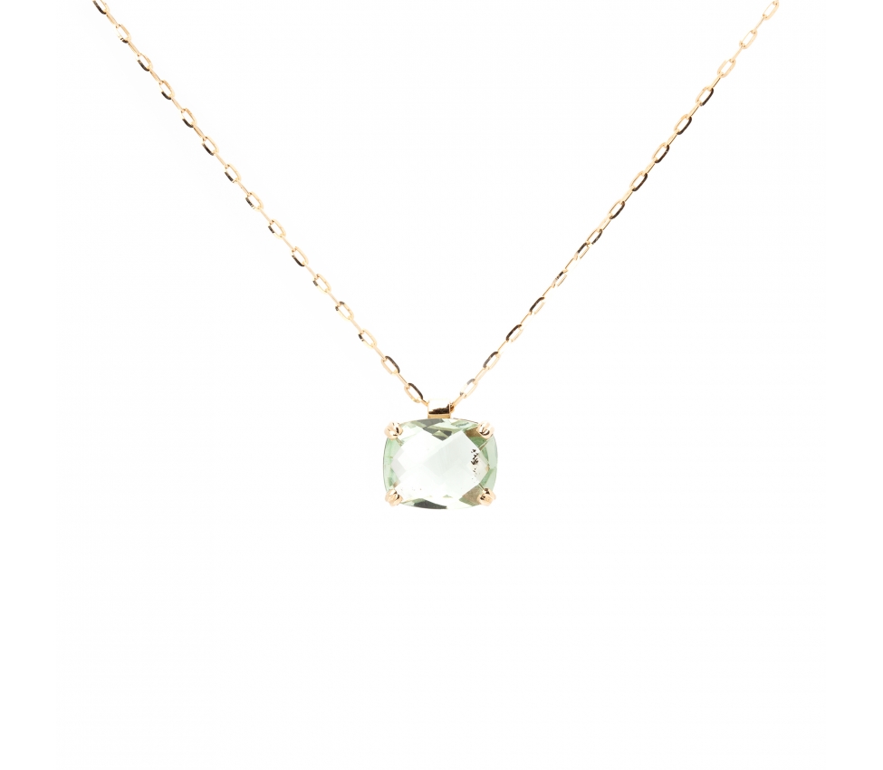 Gold Dolce Vita necklace with green amethyst - 1