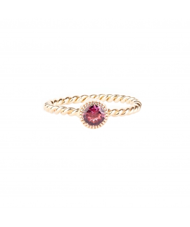 Gold spiral ring with pink tourmaline - 1