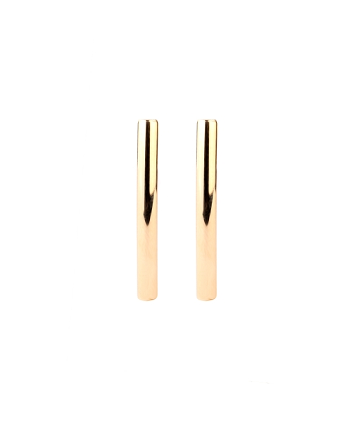 Gold straight stud earrings - 1