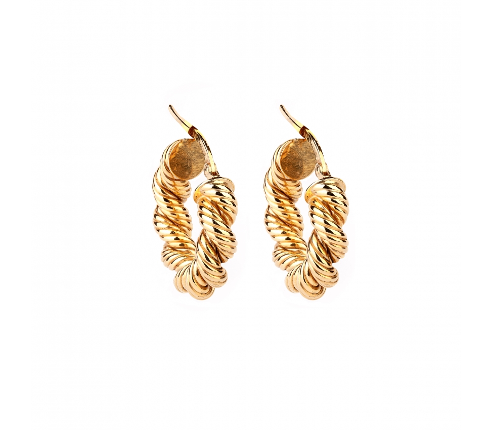 Gold twisted earrings - 1