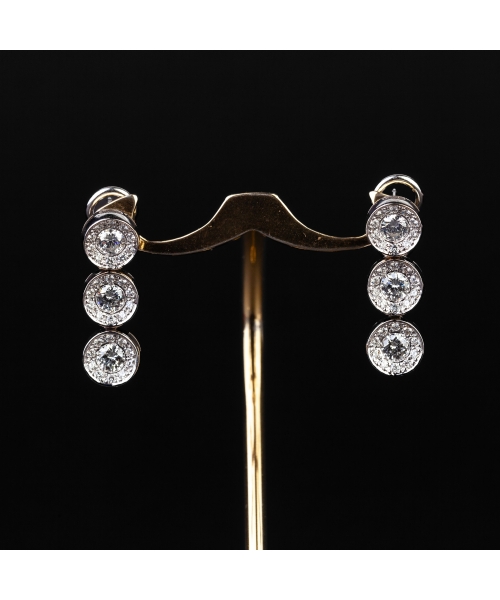 Gold earrings with diamonds, Italy - 1
