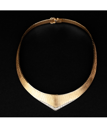 1960s gold necklace with diamonds - 1