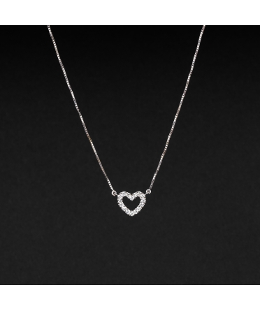 Necklace with diamonds heart shaped vintage Paris - 1