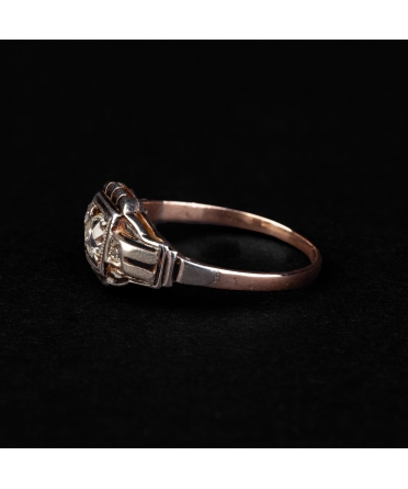 Złoty pierścionek z diamentami, praca ręczna, Art Deco - 2