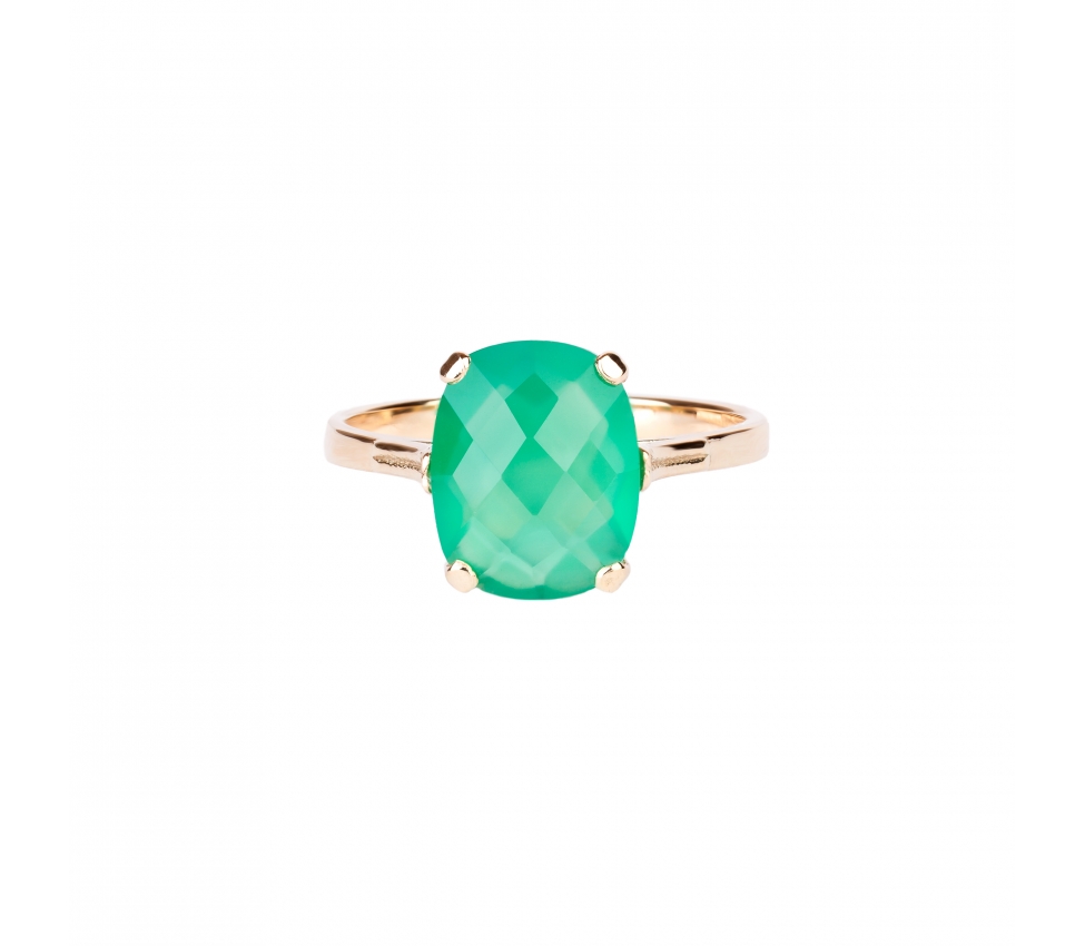 Złoty pierścionek Dolce Vita Mini z zielonym onyksem - 2