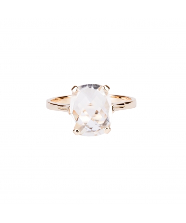 Złoty pierścionek Dolce Vita Mini z kryształem górskim - 1