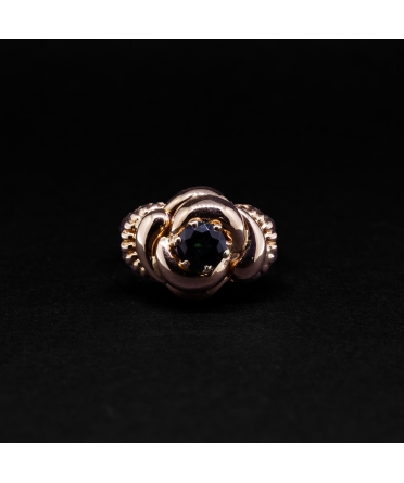 Złoty pierścionek z turmalinem Indygolitem, vintage - 1